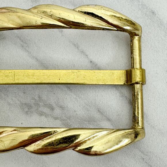 Vintage Chunky Gold Tone Belt Buckle - Picture 4 of 14